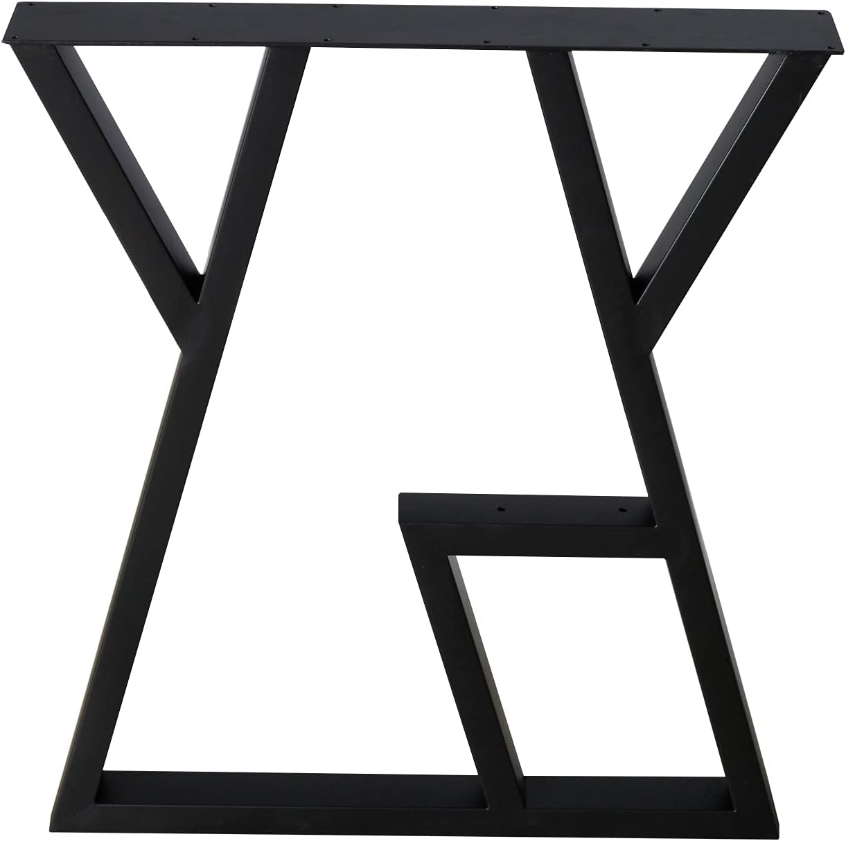 2 Pack Industrial Metal Furniture Legs 2 Tier 28” H x 24” W,DIY Decor Brackets Shelf,Coffee Dining Tables Legs,Desk Legs,Cocktail Table, Square Tube Leg Black