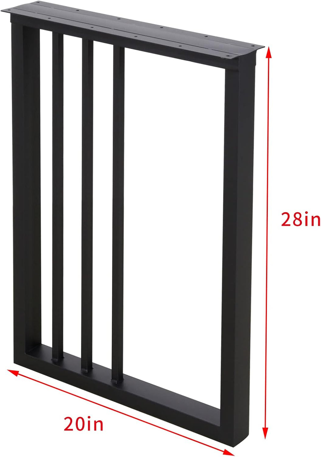 Metal Table Legs 28''Hight 20'' Wide Black Heavy Duty Furniture Legs for DIY Coffee Table Modern Desk Legs Industrial & Rustic Duty Square Tube Desk Legs Set of 2 (28X20 inch)