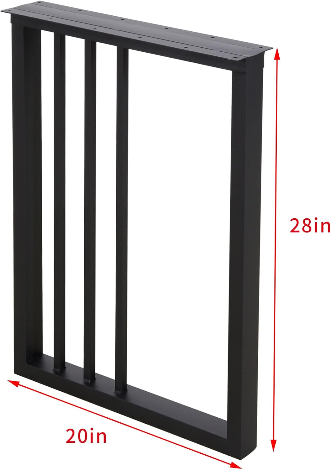 Metal Table Legs 28''Hight 20'' Wide Black Heavy Duty Furniture Legs for DIY Coffee Table Modern Desk Legs Industrial & Rustic Duty Square Tube Desk Legs Set of 2 (28X20 inch)