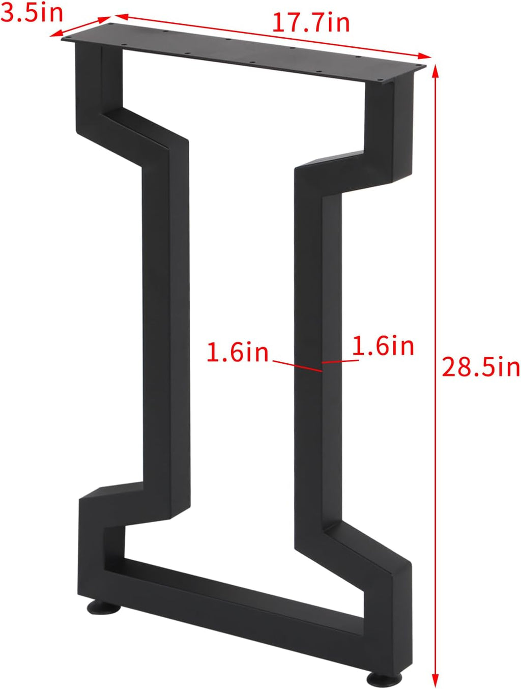 Metal Table Legs H28 x W17.7 Inch Heavy Duty Cast Iron Black Desk Legs DIY Coffee Table Legs, Office Table Legs Computer Desk Legs Country Style TableLegs, Set of 2