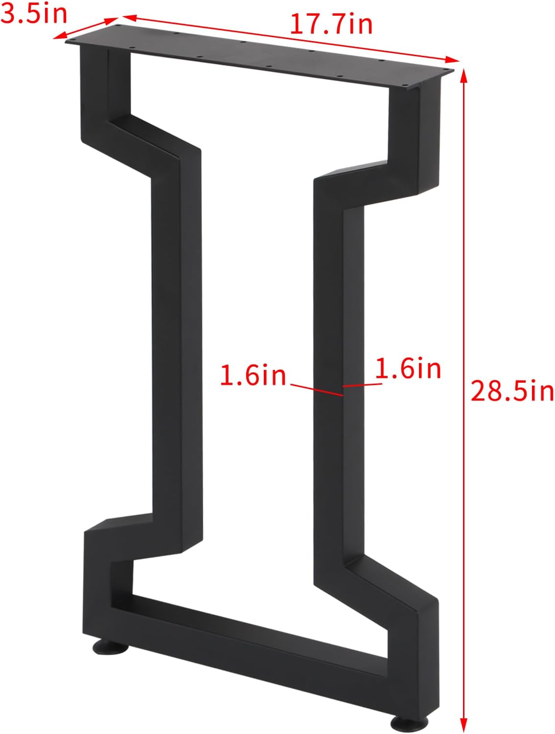 Metal Table Legs H28 x W17.7 Inch Heavy Duty Cast Iron Black Desk Legs DIY Coffee Table Legs, Office Table Legs Computer Desk Legs Country Style TableLegs, Set of 2
