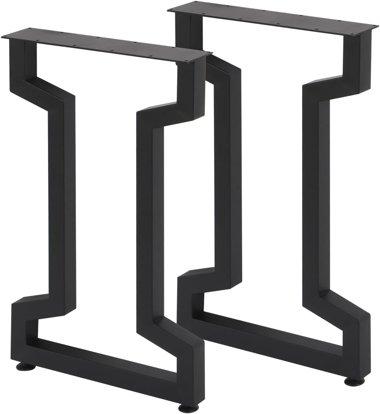 Metal Table Legs H28 x W17.7 Inch Heavy Duty Cast Iron Black Desk Legs DIY Coffee Table Legs, Office Table Legs Computer Desk Legs Country Style TableLegs, Set of 2