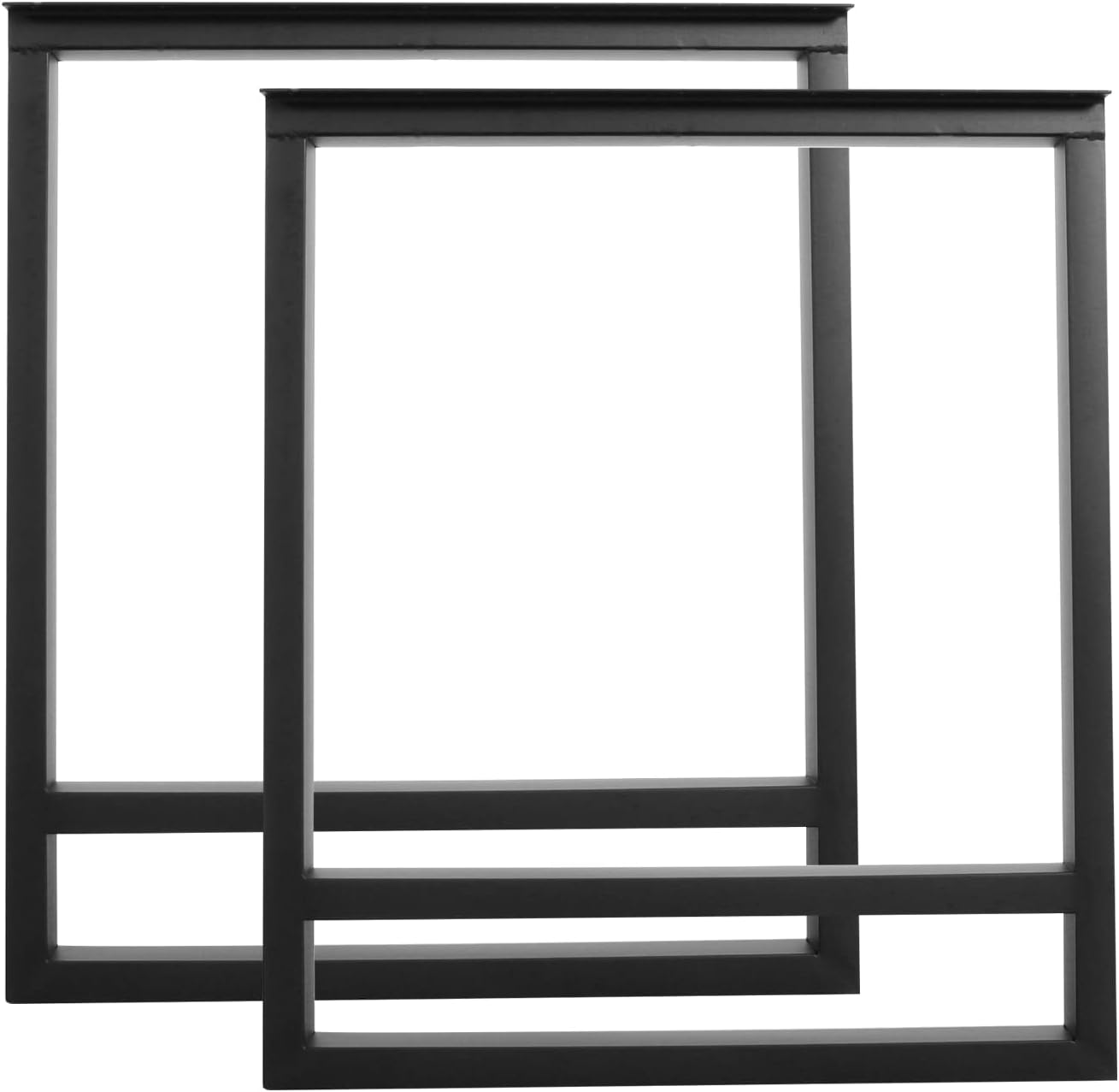 Set of 2 Metal Table Legs - Heavy Duty Square Tube Iron for Desk, Dining, Office - Steel Bench Legs Country Style DIY Furniture (28X20 inch)