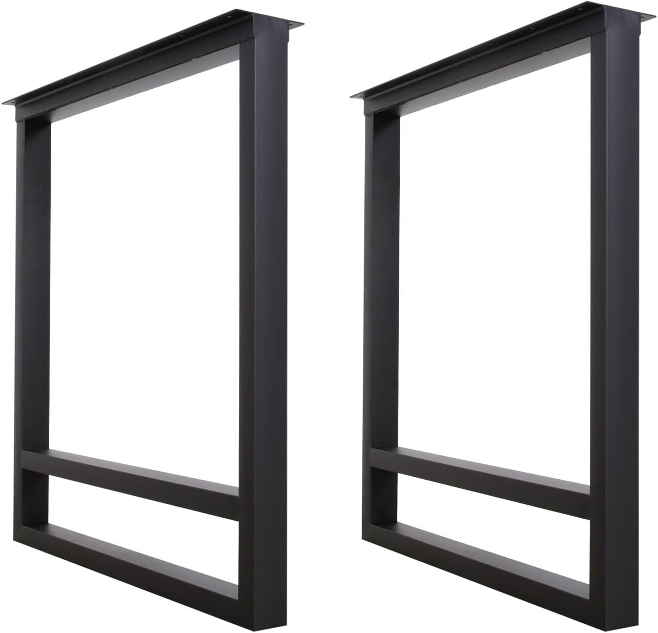 Set of 2 Metal Table Legs - Heavy Duty Square Tube Iron for Desk, Dining, Office - Steel Bench Legs Country Style DIY Furniture (28X20 inch)