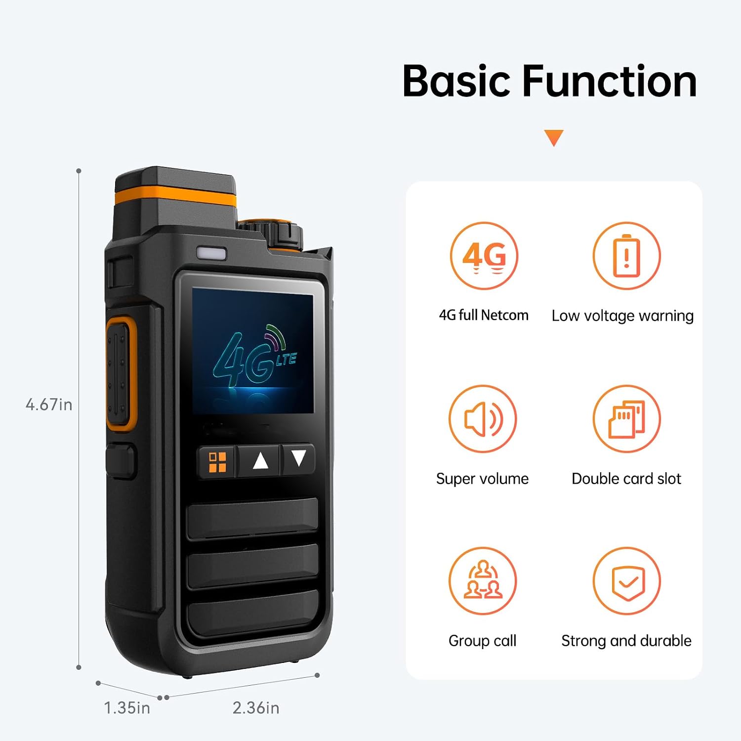 Global Rapid Walkie Talkie Unlimited Range POC Two Way Radios, Nationwide PTT Two Way Radios Long Distance for Security, Outdoor Adventures & Travel Teams,with SIM Cards, 2pcs