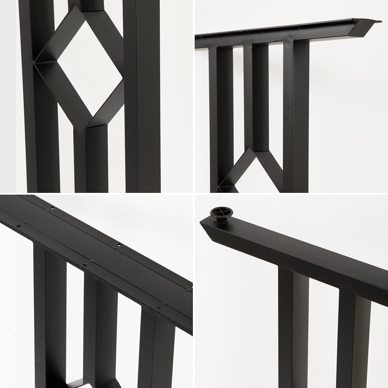 28" Furniture Legs Metal Table Legs, Heavy Duty Tube Iron Desk Legs for Furniture, Stool or Chairs, Coffee Table Legs, Black, Set of 2