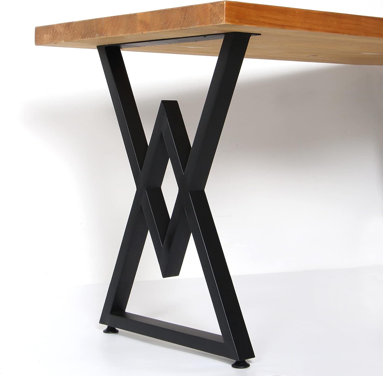 Metal Table Legs 28" X17.7" Cast Iron Bench Legs, Heavy Duty Metal Desk Legs Set of 2, Industrial Country Style Computer Table, Office Leg -Black