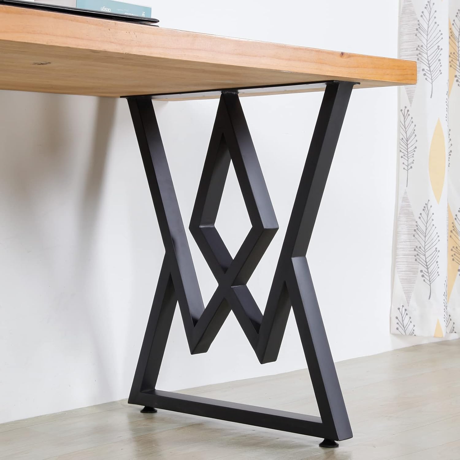 2PCS Metal Furniture Legs 28”Height 24”Wide,Black Cast Iron Coffee Table Legs,Rustic Decory Table Legs Triangle Shape Desk Legs DIY Furniture Bench, Dining Coffee Table