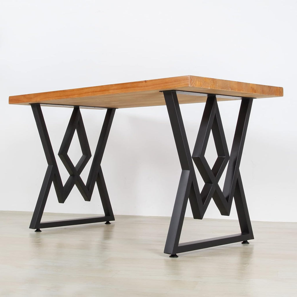 2PCS Metal Furniture Legs 28”Height 24”Wide,Black Cast Iron Coffee Table Legs,Rustic Decory Table Legs Triangle Shape Desk Legs DIY Furniture Bench, Dining Coffee Table