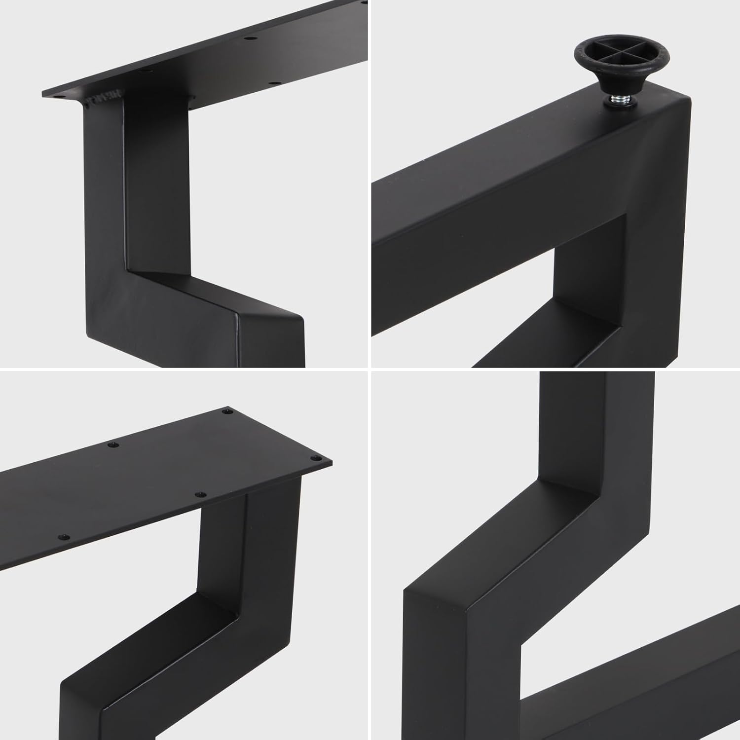 Metal Table Legs H28 x W17.7 Inch Heavy Duty Cast Iron Black Desk Legs DIY Coffee Table Legs, Office Table Legs Computer Desk Legs Country Style TableLegs, Set of 2