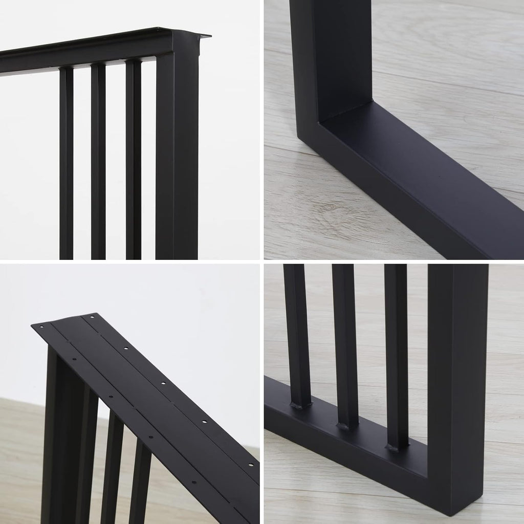 Metal Table Legs 28''Hight 20'' Wide Black Heavy Duty Furniture Legs for DIY Coffee Table Modern Desk Legs Industrial & Rustic Duty Square Tube Desk Legs Set of 2 (28X20 inch)