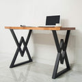 Metal Table Legs 28 Inch Triangular Modern Heavy Duty Iron Desk Legs Base, Industrial Cast Iron Welding Wrought Metal Legs for Dinning Computer Office Table, Black