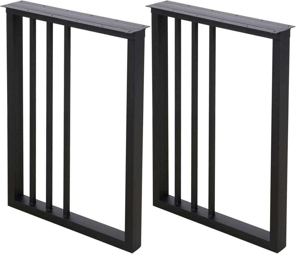 Metal Table Legs 28''Hight 20'' Wide Black Heavy Duty Furniture Legs for DIY Coffee Table Modern Desk Legs Industrial & Rustic Duty Square Tube Desk Legs Set of 2 (28X20 inch)