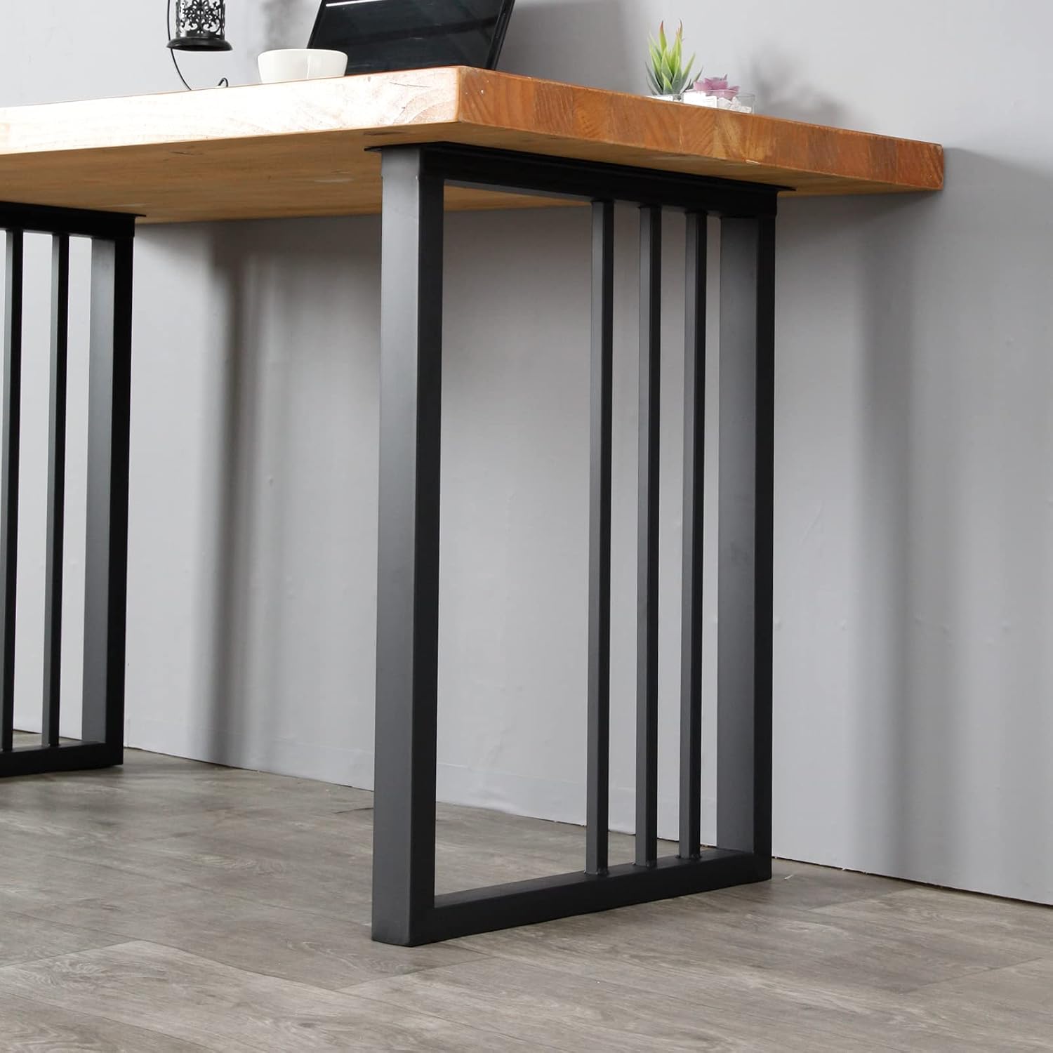 Metal Table Legs 28''Hight 20'' Wide Black Heavy Duty Furniture Legs for DIY Coffee Table Modern Desk Legs Industrial & Rustic Duty Square Tube Desk Legs Set of 2 (28X20 inch)