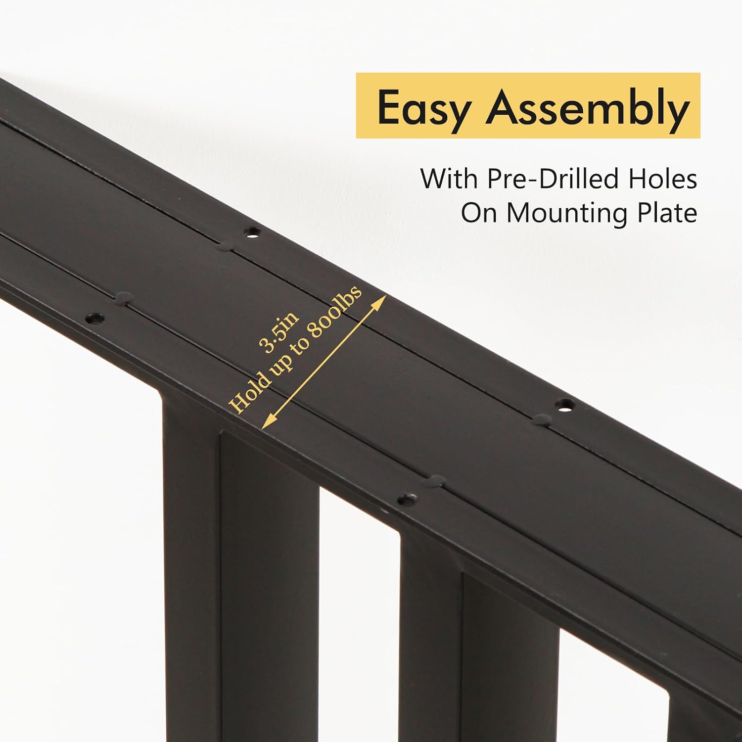 28" Furniture Legs Metal Table Legs, Heavy Duty Tube Iron Desk Legs for Furniture, Stool or Chairs, Coffee Table Legs, Black, Set of 2