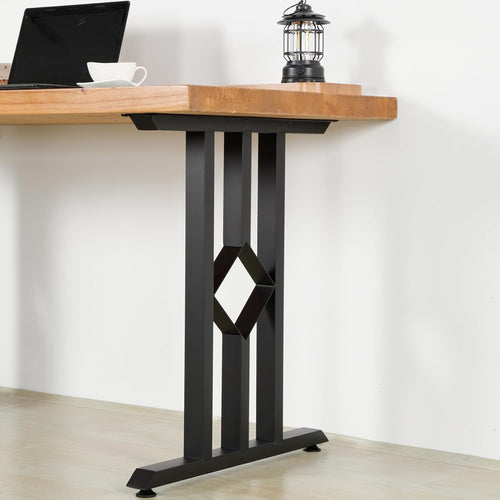 28" Furniture Legs Metal Table Legs, Heavy Duty Tube Iron Desk Legs for Furniture, Stool or Chairs, Coffee Table Legs, Black, Set of 2