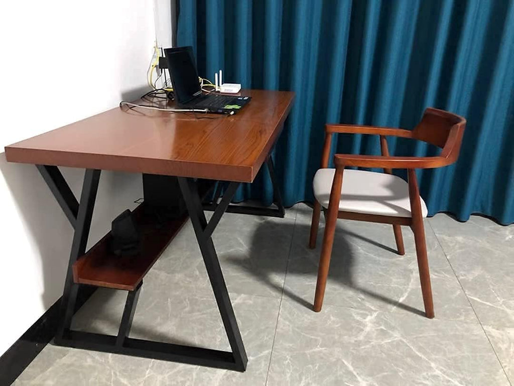 2 Pack Industrial Metal Furniture Legs 2 Tier 28” H x 24” W,DIY Decor Brackets Shelf,Coffee Dining Tables Legs,Desk Legs,Cocktail Table, Square Tube Leg Black
