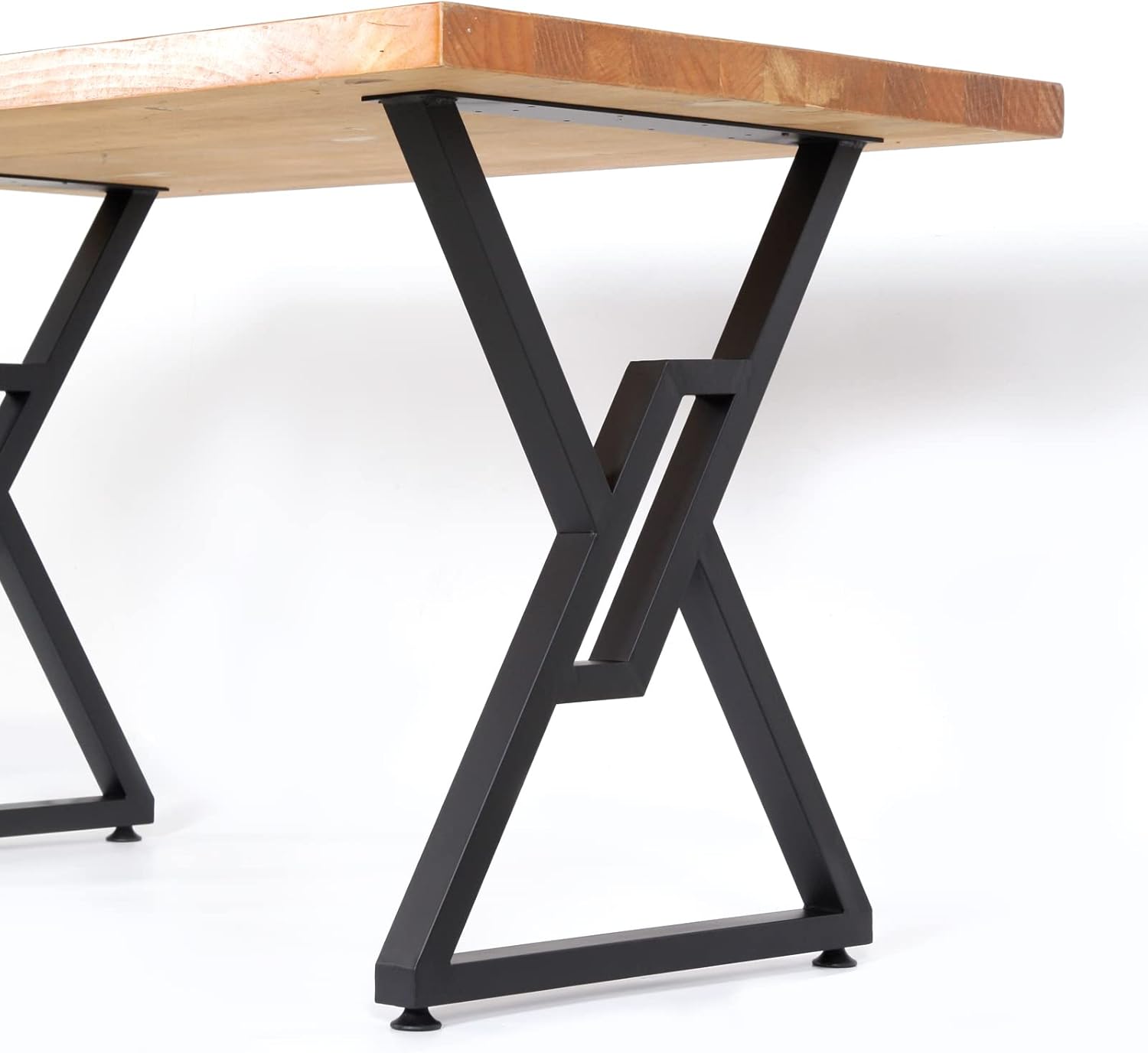 Metal Table Legs 2 Pack Heavy Duty Furniture Legs 28”Height 20”Wide Rustic Decory Square Tube Iron Desk Legs Office Table Legs Industrial Country Style Metal Dining Legs