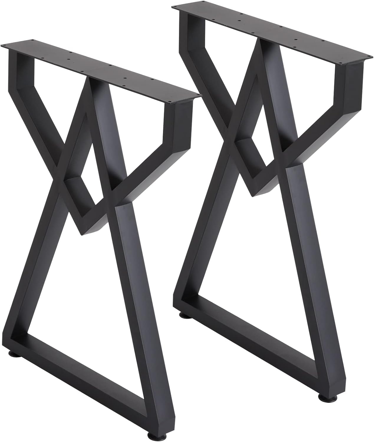 Table Legs [2 Pack] Metal Furniture Legs 28" X20" Cast Iron Bench Legs, Black Industrial Country Style Metal Dining Desk Legs Office Legs