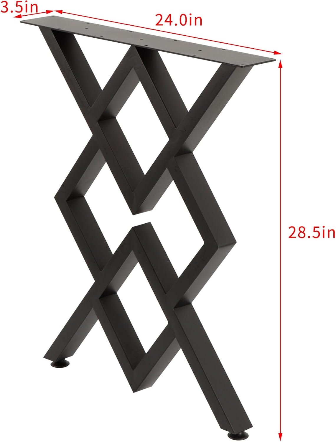 Metal Table Legs 28 inch, Dinning Table Legs Steel Desk Legs,Industrial & Rustic Style Heavy Duty Metal Furniture Legs for Desk, Set of 2, Black, DIY（No Desktop Included）