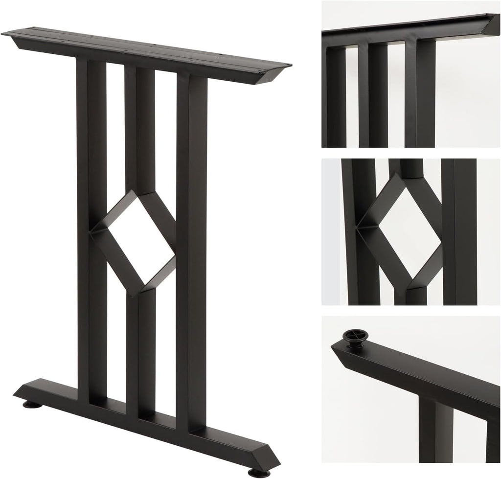 28" Furniture Legs Metal Table Legs, Heavy Duty Tube Iron Desk Legs for Furniture, Stool or Chairs, Coffee Table Legs, Black, Set of 2