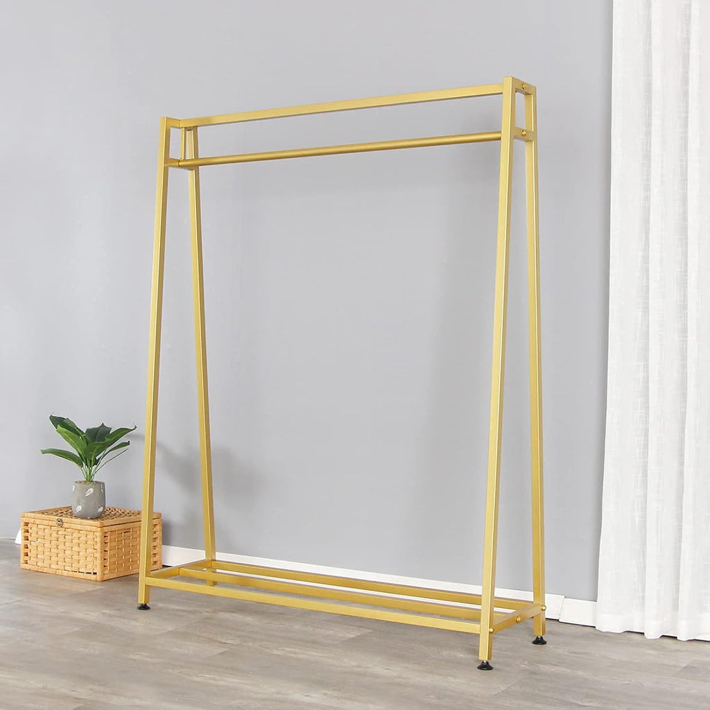 Clothing Garment Rack Metal Cloth Hanger Rack Stand Clothes Drying Rack for Hanging Clothes, Clothing Racks for Boutiques(Gold)