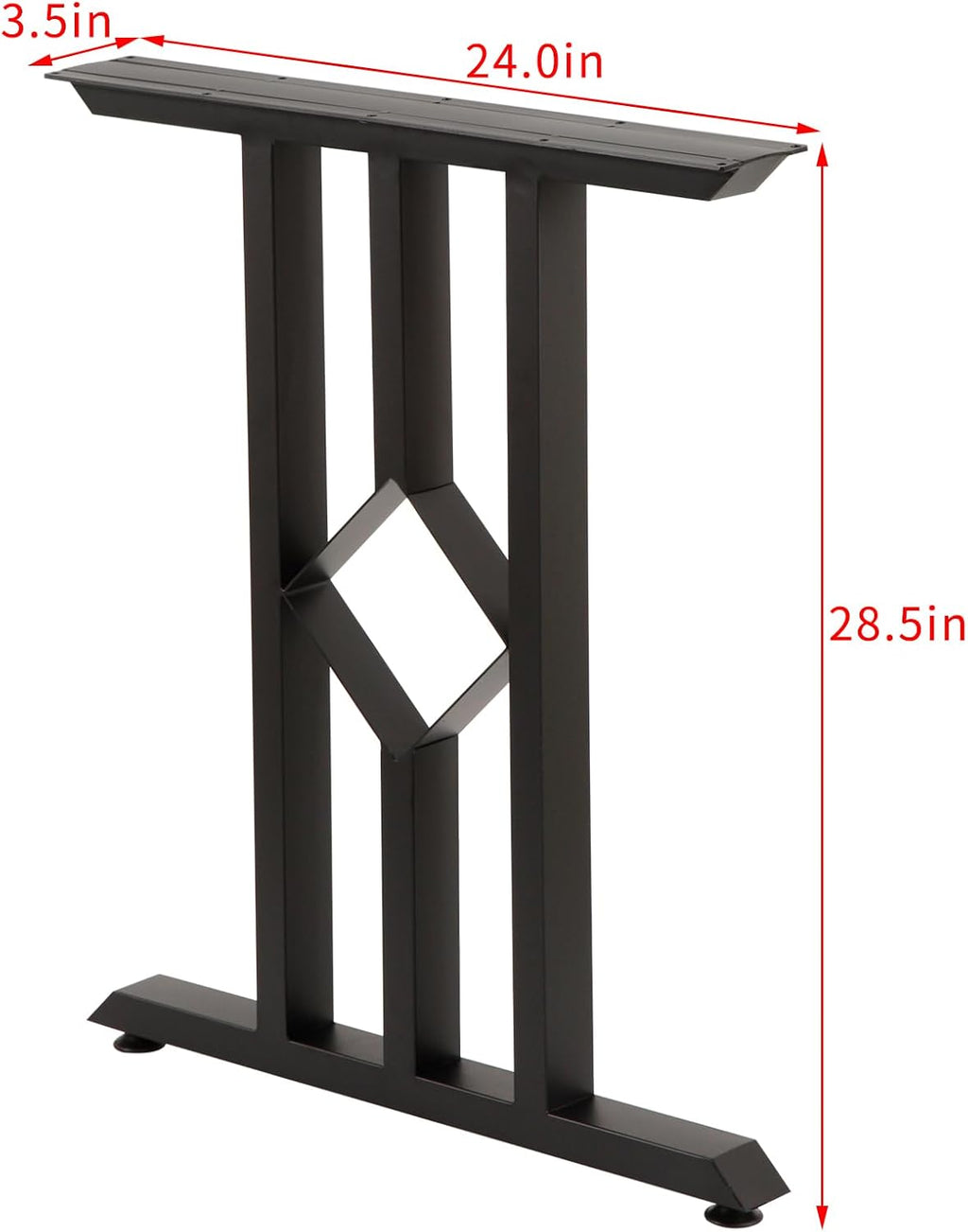 28" Furniture Legs Metal Table Legs, Heavy Duty Tube Iron Desk Legs for Furniture, Stool or Chairs, Coffee Table Legs, Black, Set of 2