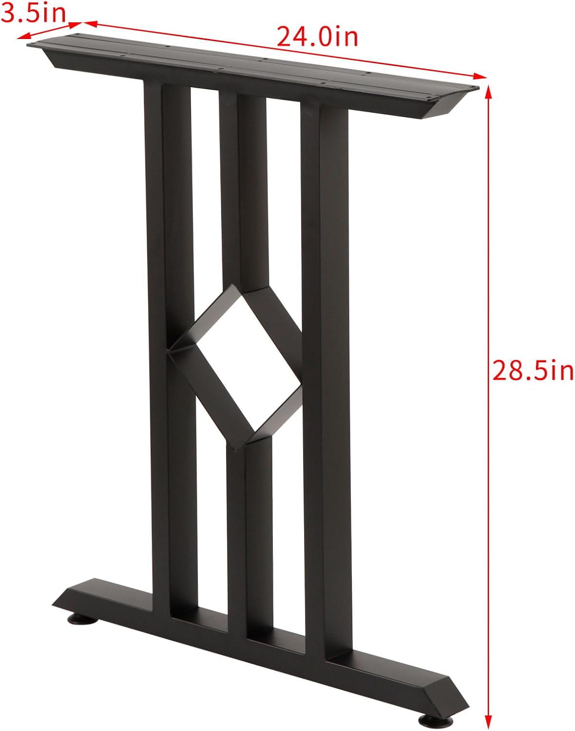 28" Furniture Legs Metal Table Legs, Heavy Duty Tube Iron Desk Legs for Furniture, Stool or Chairs, Coffee Table Legs, Black, Set of 2
