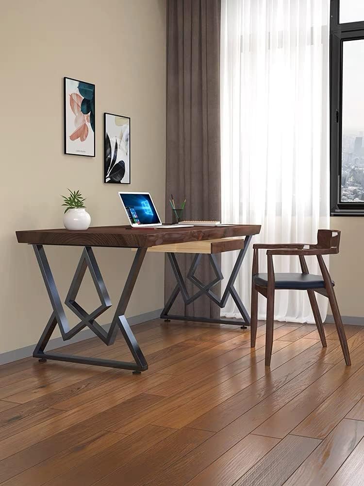 2PCS Metal Furniture Legs 28”Height 24”Wide,Black Cast Iron Coffee Table Legs,Rustic Decory Table Legs Triangle Shape Desk Legs DIY Furniture Bench, Dining Coffee Table