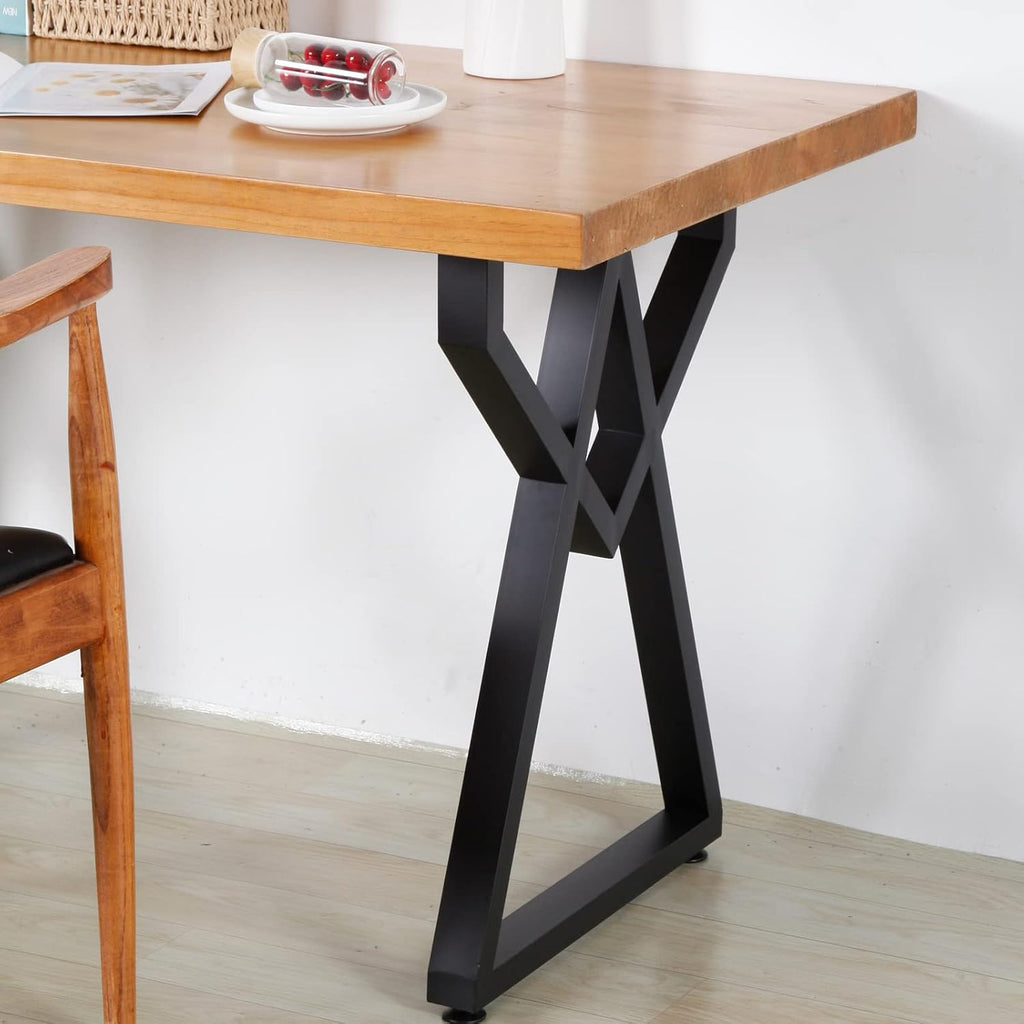 Table Legs [2 Pack] Metal Furniture Legs 28" X20" Cast Iron Bench Legs, Black Industrial Country Style Metal Dining Desk Legs Office Legs