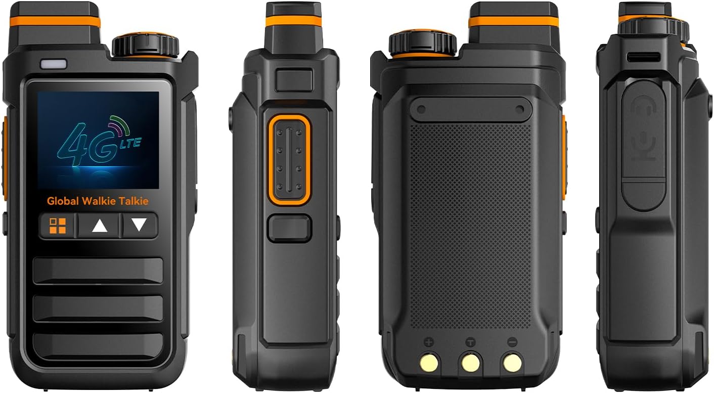 Global Rapid Walkie Talkie Unlimited Range POC Two Way Radios, Nationwide PTT Two Way Radios Long Distance for Security, Outdoor Adventures & Travel Teams,with SIM Cards, 2pcs