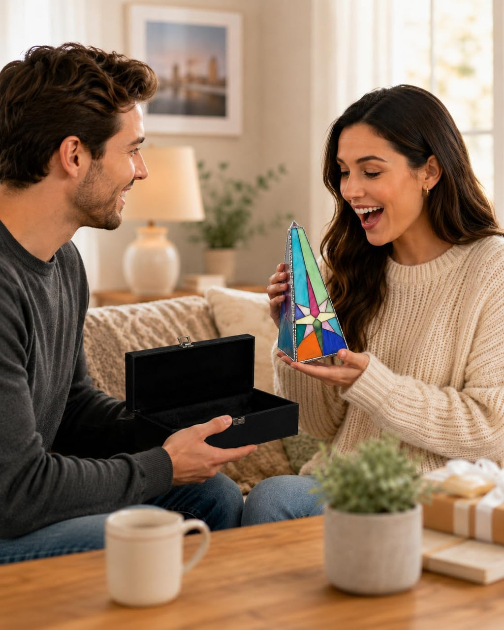 Kaleidoscope for Adults,Handmade Triangular Prism Sun Planet Universe Adults Kaleidoscope, Gift Box,Birthday Christmas New Year Valentine's Day Present Gift Man Woman Father & Mother