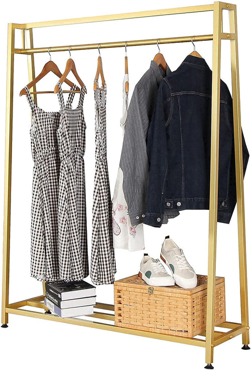 Clothing Garment Rack Metal Cloth Hanger Rack Stand Clothes Drying Rack for Hanging Clothes, Clothing Racks for Boutiques(Gold)