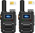 Global Walkie Talkies with SIM Cards 2-Pack - Unlimited Range Two-Way Intercoms with 5000mAh Rechargeable Battery - PoC Two Way Walkie-Talkie for Security, Outdoor Adventures & Travel Teams