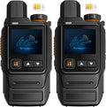 Global Walkie Talkies Unlimited Range Nationwide PTT 4G LTE PoC Two Way Radios Long Range - 5000mAh Type-C Battery with SIM Cards (2 Pack)