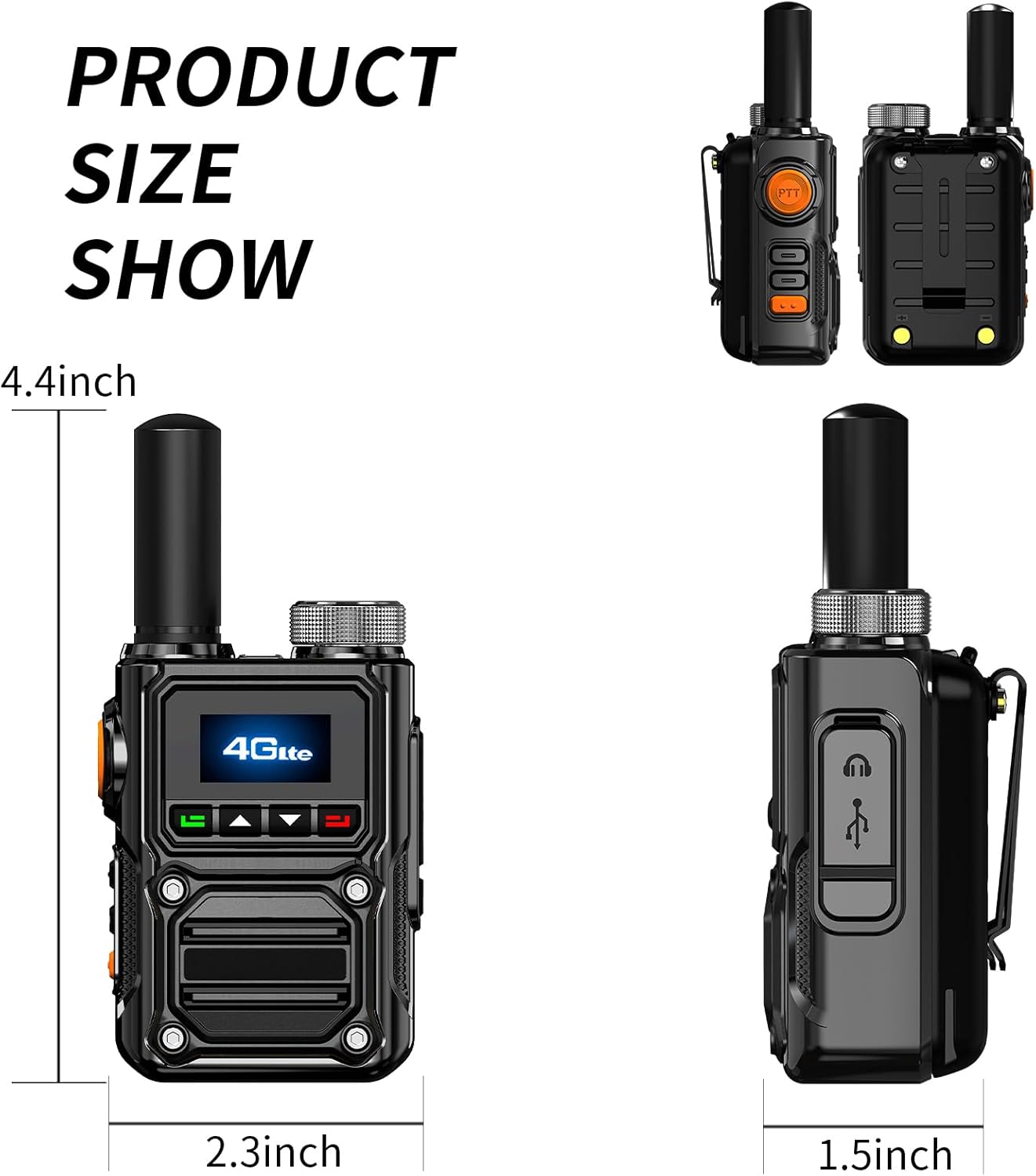 Global Walkie Talkies with SIM Cards 2-Pack - Unlimited Range Two-Way Intercoms with 5000mAh Rechargeable Battery - PoC Two Way Walkie-Talkie for Security, Outdoor Adventures & Travel Teams