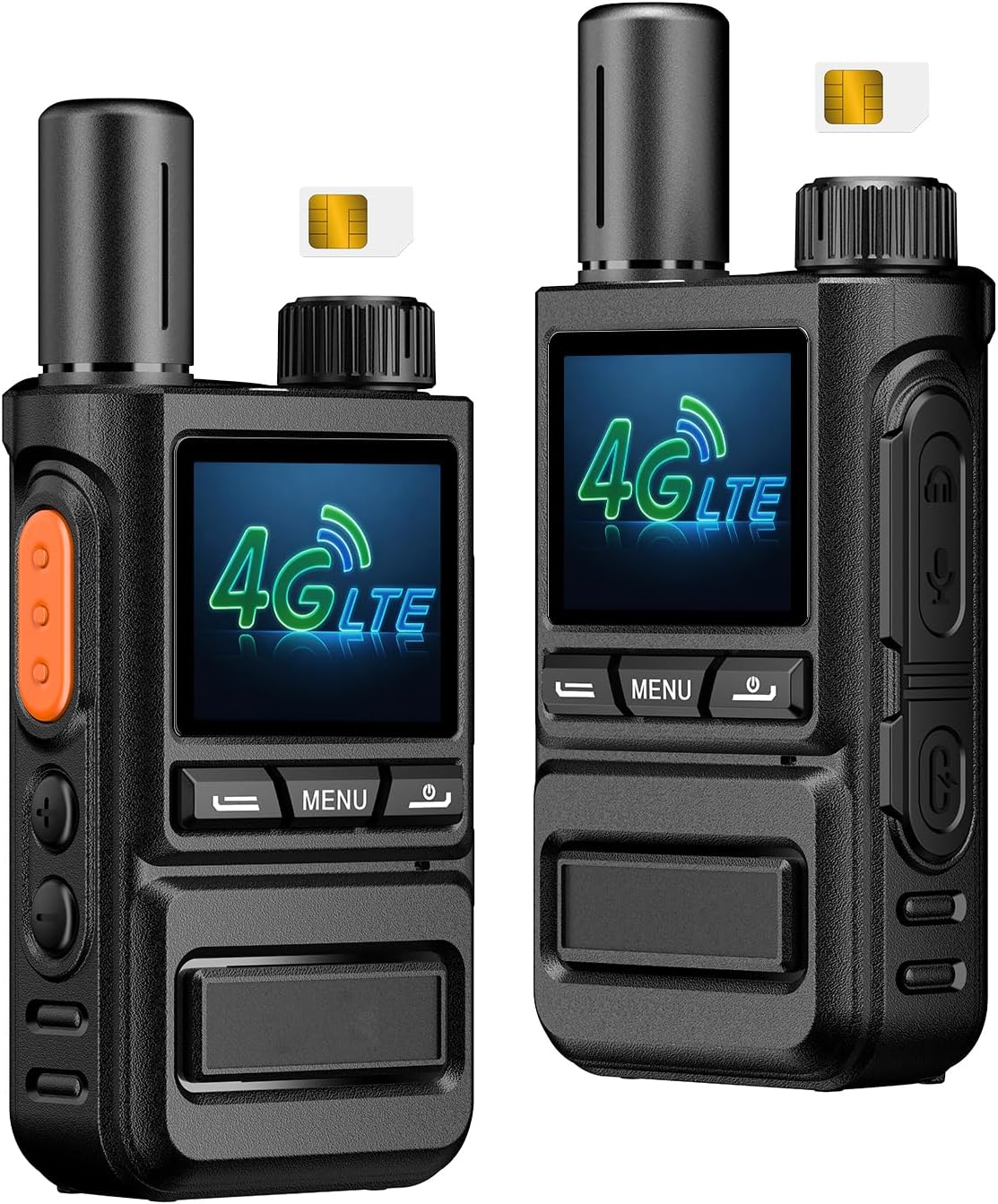 Global Rapid Walkie Talkies Unlimited Range 4G LTE PoC Radios Nationwide PTT Two-Way Radios 5000+ Miles,Long Distance Radios for Truck Fleet,Construction site, 2Units with SIM Card