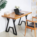 Metal Table Legs 28"X24" Desk Legs DIY Furniture Legs Set of 2, Heavy Duty Square Tube Iron Black Desk Leg for Dining Table, Computer Desk, Workbench