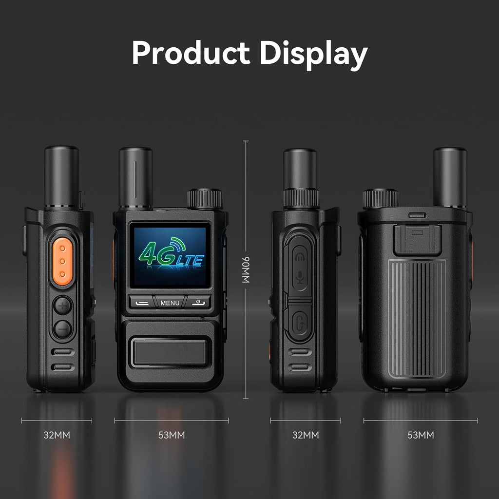 Global Rapid Walkie Talkies Unlimited Range 4G LTE PoC Radios Nationwide PTT Two-Way Radios 5000+ Miles,Long Distance Radios for Truck Fleet,Construction site, 2Units with SIM Card