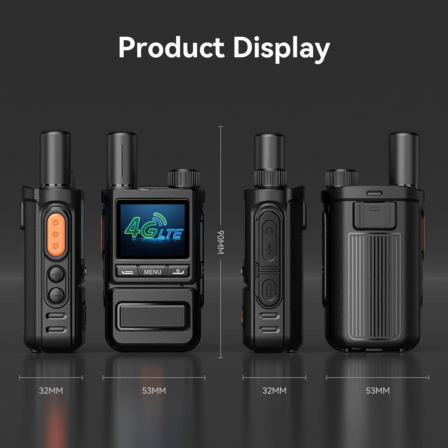 Global Rapid Walkie Talkies Unlimited Range 4G LTE PoC Radios Nationwide PTT Two-Way Radios 5000+ Miles,Long Distance Radios for Truck Fleet,Construction site, 2Units with SIM Card