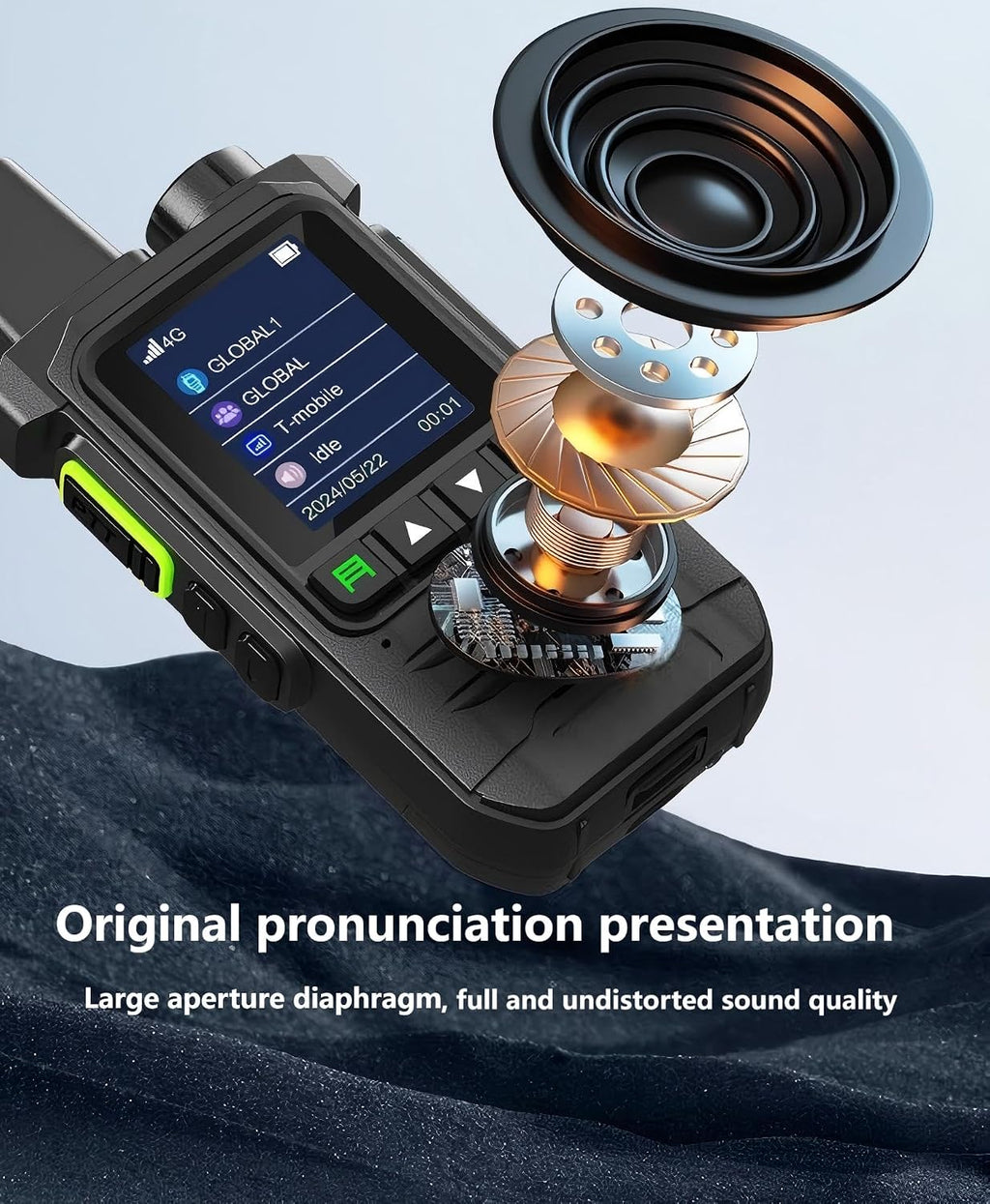 2Units Portable Radios Unlimited Range Nationwide Global Walkie Talkie 5000 MilesTwo Way Radios & 5000mAh Type-C Battery with SIM Cards